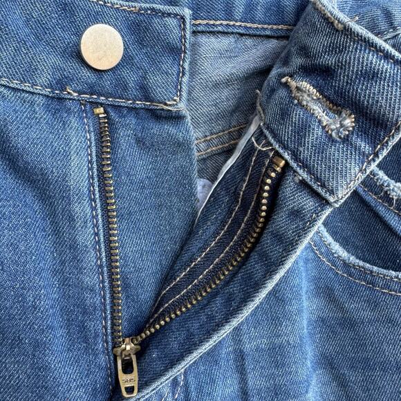 NWT Jokelamb M High Rise Wide Leg Cuffed Jeans Denim - Picture 4 of 5